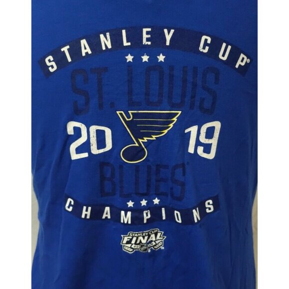 Fanatics St Louis Blues Womens XL 2019 Stanley Cup Champions V-Neck T Shirt - Picture 4 of 12